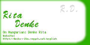 rita denke business card
